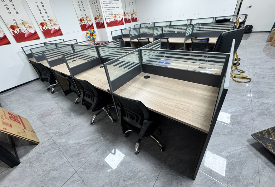 二手职员办公桌椅组合简约现代4/6人位卡座办公室电脑桌