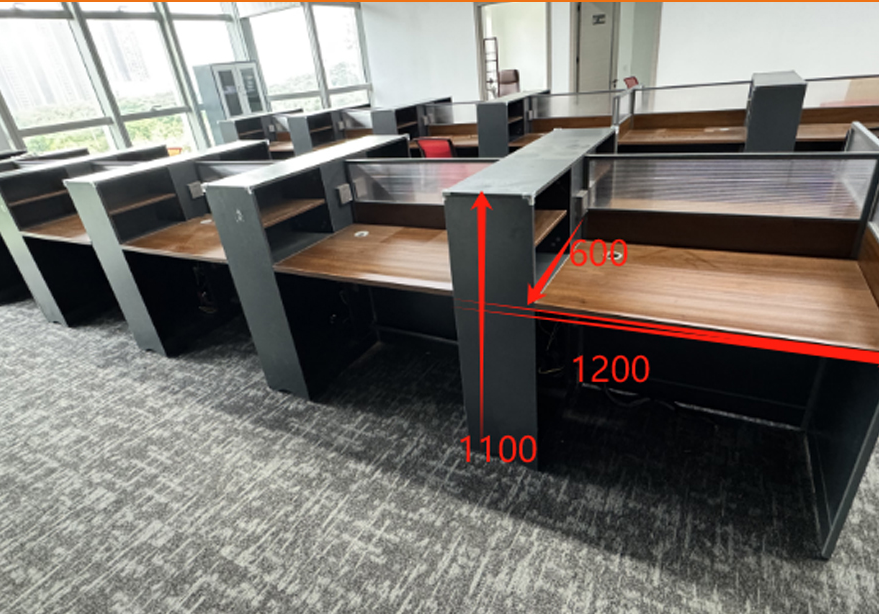二手办公桌椅组合简约现代4/6人位卡座办公室电脑桌