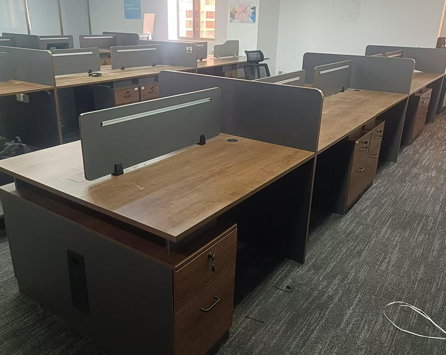 二手办公桌椅2/4/6人武汉简约现代职员桌电脑桌椅组合艺术卡座