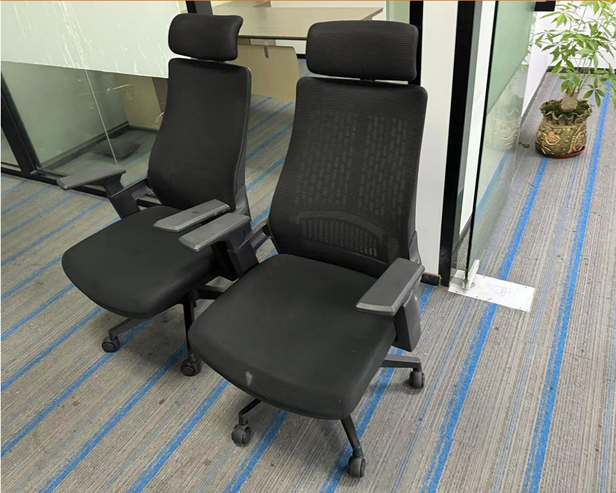 二手主管椅人体工学椅带头枕靠背可调节员工椅职员转椅主管椅