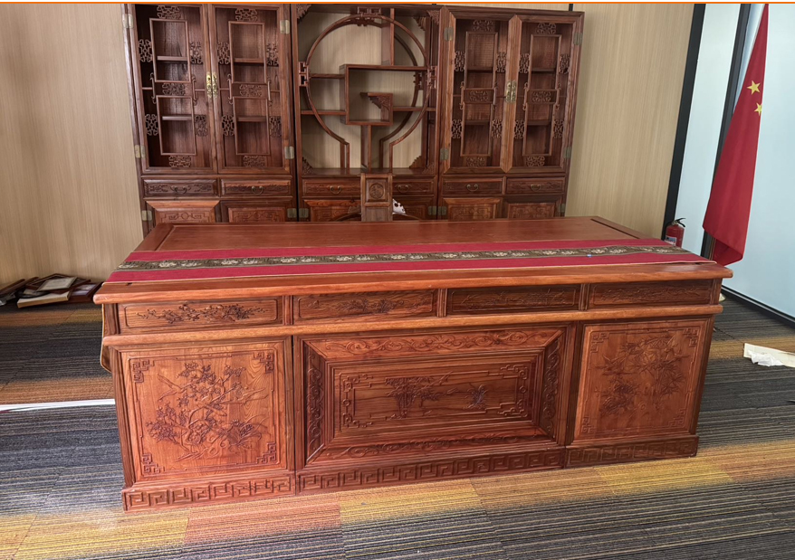 二手实木办公桌书房家具套装老板办公桌仿古中式书桌电脑桌