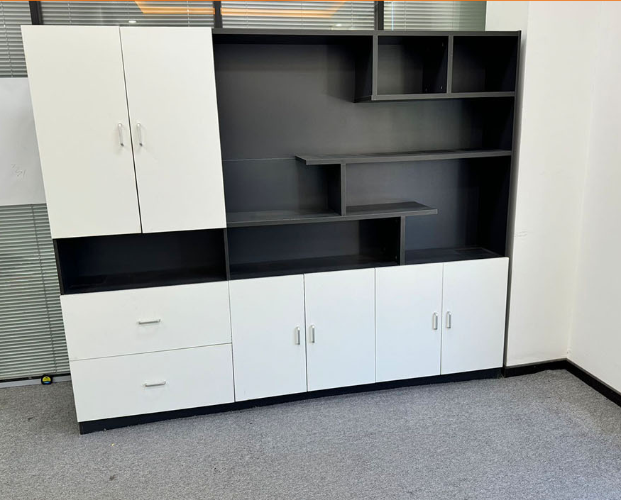 二手办公室文件柜简约书柜档案柜木质资料柜老板室背景书柜