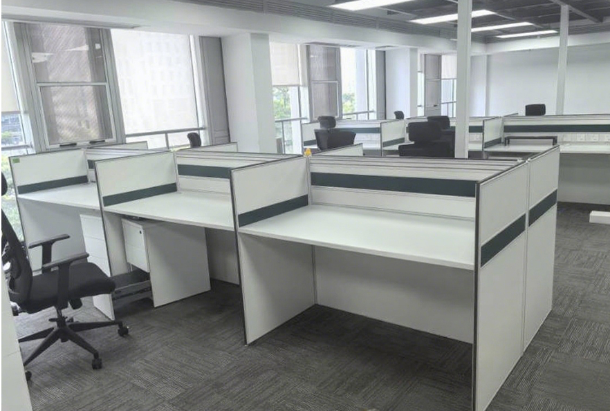 二手办公桌椅组合简约现代4/6人位卡座办公室电脑桌